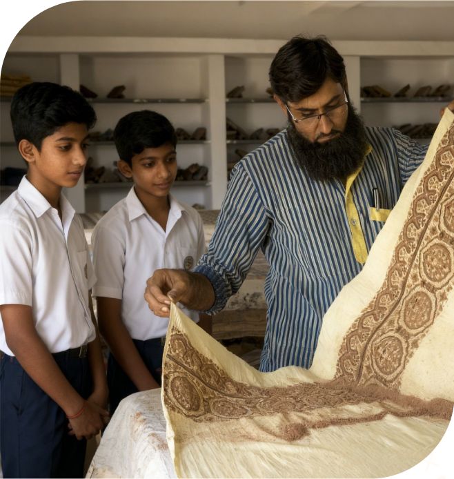 Teen students learning